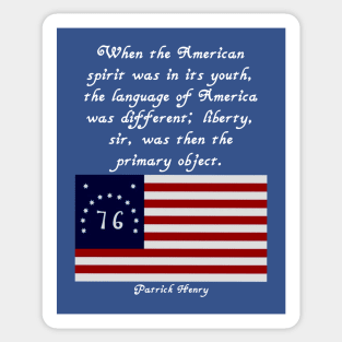 Patrick Henry Quote Flag Tee V. 2 Sticker